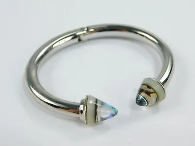 Vita Fede Made In Italy M Silver Tone Abalone Titan Hinged Bangle Bracelet 6.5  • $74.99