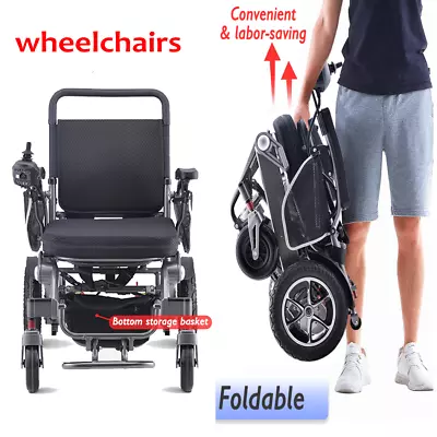 Electric Wheelchair Folding Long Range Lithium Power Motorised Foldable 400W 24V • $1099