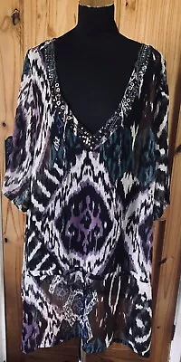 £5.99 • Buy Cruz ! One Size ( Xxl ) ! Gorgeous Summer / Beach Cover Up / Kaftan / Dress !vgc