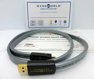 $329.99 • Buy WireWorld Platinum Starlight 7 USB 1 Meter A To Mini-B