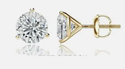 14K Y/ Gold GRA Certified 2.40 Carat D-VVS1 Rd Moissanite Martini Stud Earrings. • $125.99