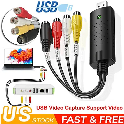 USB 2.0 Audio Video VHS VCR To DVD Converter Capture Card Adapter Digital Format • $8.99