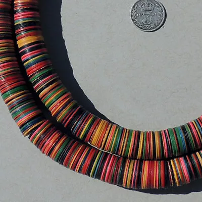 35 Inch 89cm Strand Old Vinyl Vulcanite Heishi Beads African Trade #1980 • $20