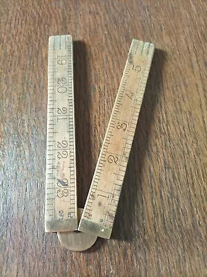 £9.99 • Buy John Rabone Vintage Warranted Boxwood Wooden Folding Ruler 24 