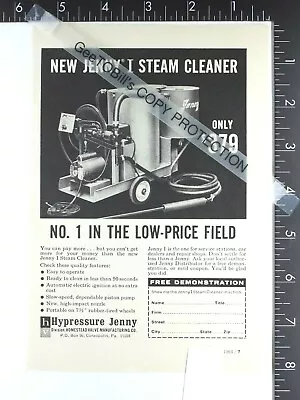 1964 Vintage ADVERTISEMENT For Hypressure Jenny I 1 Steam Cleaner Coraopolis PA • $10.49