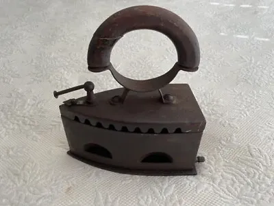 Vintage Cast Iron  Coal Charcoal Iron Wood Handle • $25