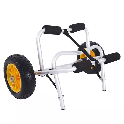 Carry Dolly Trailer Tote Trolley Transport Cart Wheel For Kayak Canoe Jon Boat • £33.99