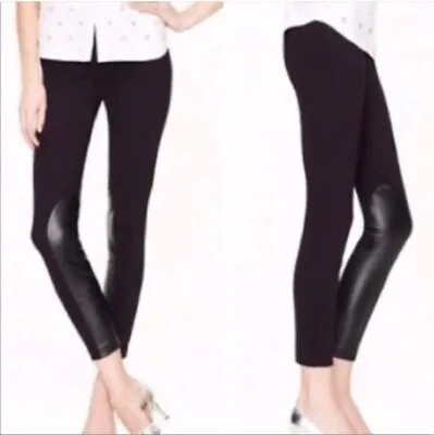 J. Crew Black Pixie Jodhpur Pant Style # 28613 Black Leather Trim Women’s Size 6 • $49.99