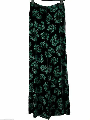 Zara Floral Silk Velvet Trousers Size Medium Ref 2731 256 • £39.99