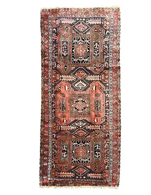 VINTAGE KARABAGH RUG HAND MADE WOOL CAUCASIAN KAZAK TRIBAL CARPET 9'10  X 4'6  • £997.50