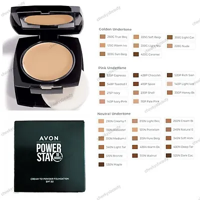 Avon Power Stay 18-Hours Cream To Powder Foundation SPF20 Choose Your Shade  • £7.95