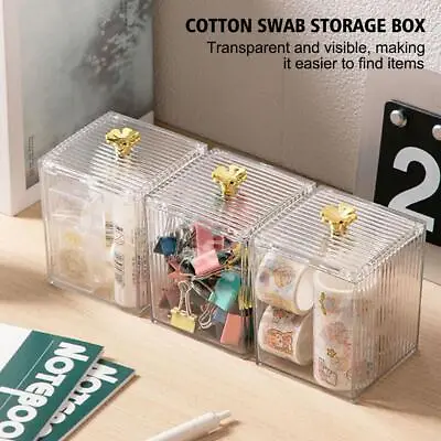 Cotton Swab Holder Bud Storage Container Organizer Box Cosmetics Make Prof • $7.09