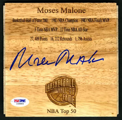 Moses Malone SIGNED Floorboard Houston Rockets 76ers RARE PSA/DNA AUTOGRAPHED • $200