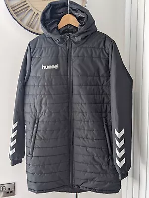 Hummel Black Bench Long Jacket Puffa Style New With Tags Size Medium ! • $74.59