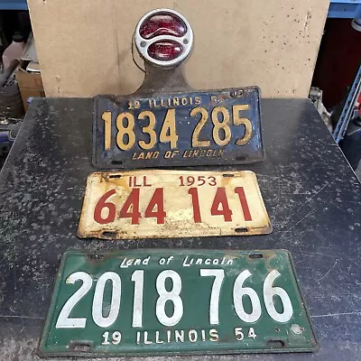 Vintage Model T Ford Rat Rod Roadster License Plate Holder 1953 54 55 ILL Plates • $135