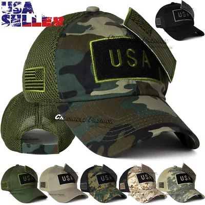 USA Baseball Cap American Flag Army Hat Patriotic Mesh Back Adjustable Men Caps • $9.99