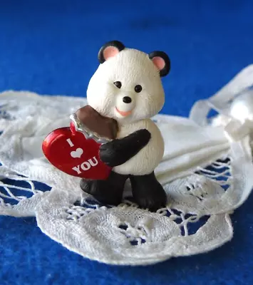 Hallmark Merry Miniature 1993 Sweet Valentines 3  Panda I Love You Heart • $12.95