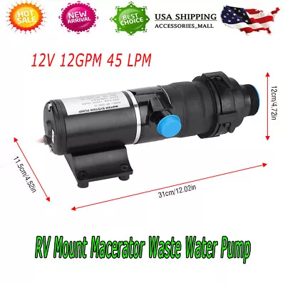 12V Seaflo RV Discharge Mount Macerator Waste Pump 45 Lpm 12gpm Boat RV Marine • $51.19