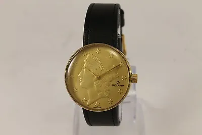 RARE 1960's Swiss GOLANA Coin Watch Morgan Dollar  17 J Wrist Watch • $210
