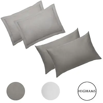 £6.99 • Buy Highams Multi-Pack Soft Cotton Hotel Style Housewife Oxford Edge Pillowcase Set