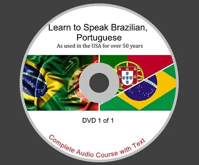 Learn Brazilian Portuguese - Complete Audio And Text Course On 1 DVD ROM • £3.29