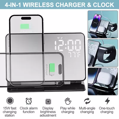 4 In1 Wireless Charger Dock 15W Fast Charging For Apple  IPhone Watch Earphones • $43.59