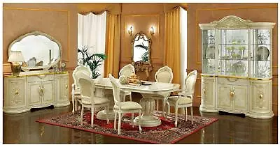 ESF Leonardo Glossy Ivory Classic Dining Room Set 10 Pieces Luxury Made In Italy • $12299