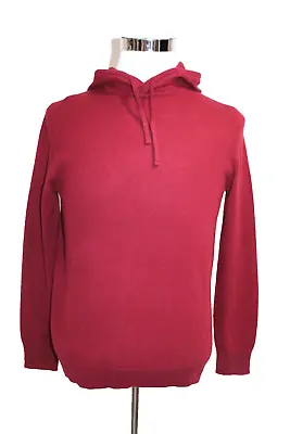 J. Crew Cashmere Hoodie Knit Men's Small Brick Red Sweater Hooded Soft Pullover • $75