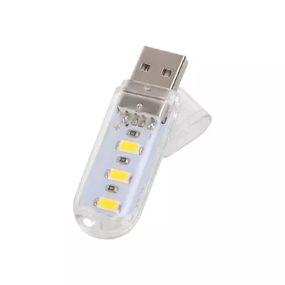 2PCS Mini Portable Bright 3 LED Night Light USB Lamp (Warm White) • $8.78