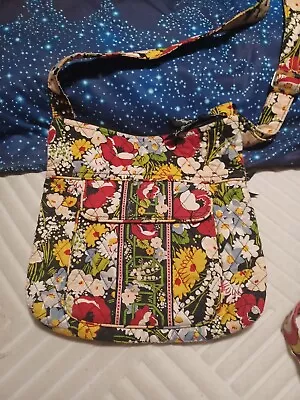 Vera Bradley Poppy Fields Crossbody Purse Bag Floral Flower Retired • $12