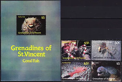 St Vincent-Gren Set & S/S Coral Reef Life 1987 MNH-1550 Euro • $5