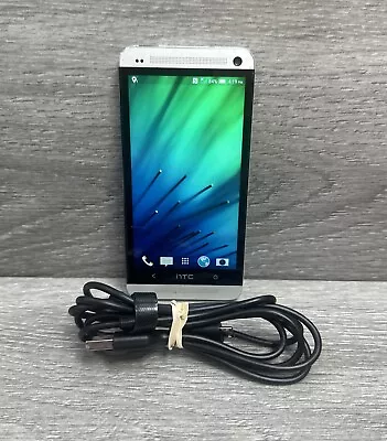 HTC One M7 32GB AT&T Smartphone W Power Cord! SHIPS FAST FREE SHIPPING • $34.99