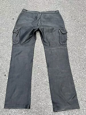 New W/ Tags￼ $ 995- Polo Ralph Lauren BLACK LEATHER Men’s Motorcycle Pants-38L • $425.88