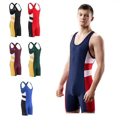 Matman Wrestling Singlet Mens Eclipse Weightlifting Singlet Nylon Lycra Made USA • $44.95