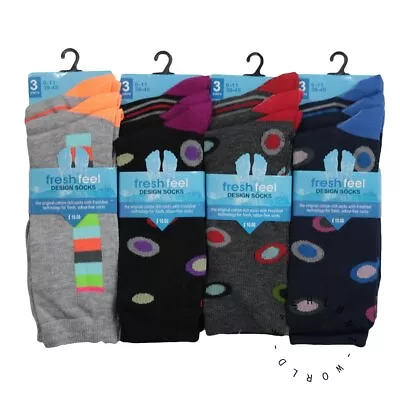 6 12 Pairs Mens Funky Pattern Design Socks Everyday Cotton Rich Socks UK Size • $9.85