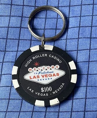 Las Vegas High Roller Casino  $100 Poker Chip Key Ring • £4.99