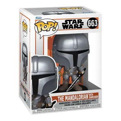 Star Wars: The Mandalorian -The Mandalorian With Darksaber Pop!Vinyl Figure #663 • $23