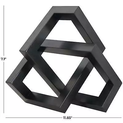 12  X 7  Black Metal Abstract Shaped Geometric Sculpture • $29