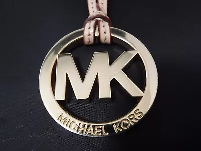 Michael Kors Replacement Gold Tone Metal Beige Leather String Hang Tag  Charm • $14.99