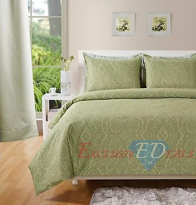 400TC Luxury Cotton Rich Paisley Printed Duvet Cover & Pillowcases Bedding Set • £27.95