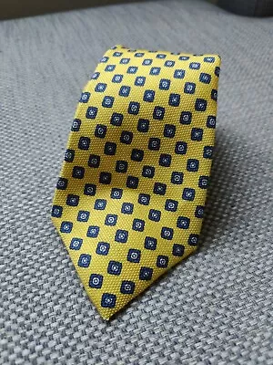 DANIEL CREMIEUX Seven Fold Silk Linen Necktie LIMITED EDITION Yellow Italy • $21.95