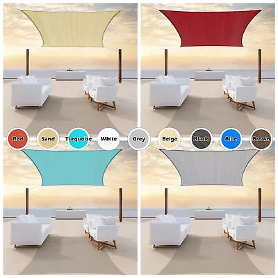 ColourTree Rectangle Square Sun Shade Sail Canopy Fabric Cover Outdoor Patio • $34.99