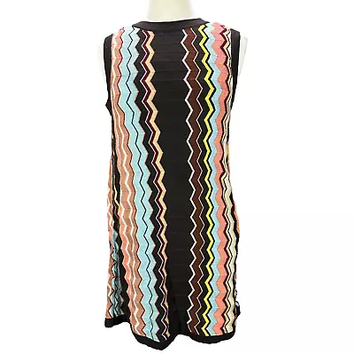 Vintage 90s Y2K 70s Sweater Dress Womens L Knit Multicolor Zigzag MISSONI • $72.67