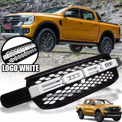 Matt Black Grille White Emblem Logo For Ford Ranger Wildtrak/Sport/XLT 2022-2024 • $320.84