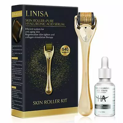 Linisa Skin Roller+Pure Hyaluronic Acid Serum Efficient System For Anti-aging Sk • $11.99