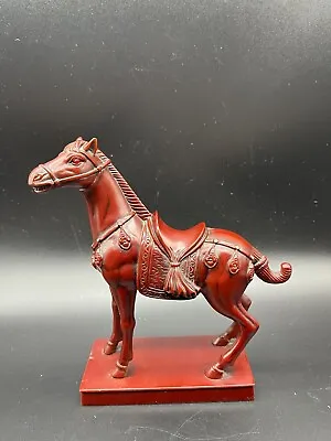 £62.70 • Buy Vintage Sou Shan Stoneware TANG Red Horse With Crystal Eyes 7  Tall