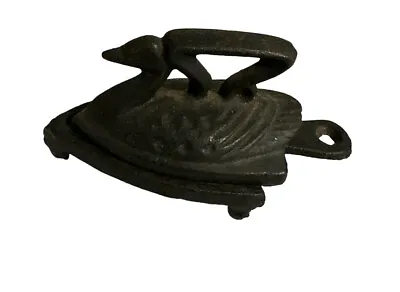 Vintage Miniature Cast Iron Swan Sad Iron W/ Trivet Stand Toy Taiwan • $19.99