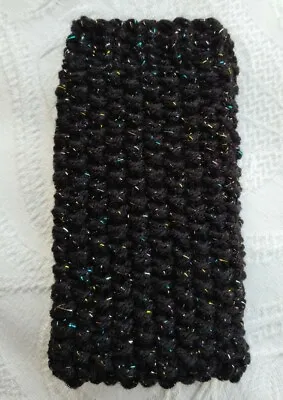 Mobile Phone Cover Sock Pouch Larger Samsung + Iphone Etc Black Coloured Sparkle • £4.44