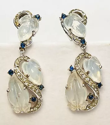 Important Trifari Alfred Philippe Carved Fruit Stones Drop Earrings-Rare Design • $112.50