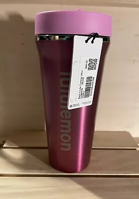 Lululemon Back To Life Tumbler 24oz Water Bottle Straw Flip Top Dahlia Mauve NEW • $39.95